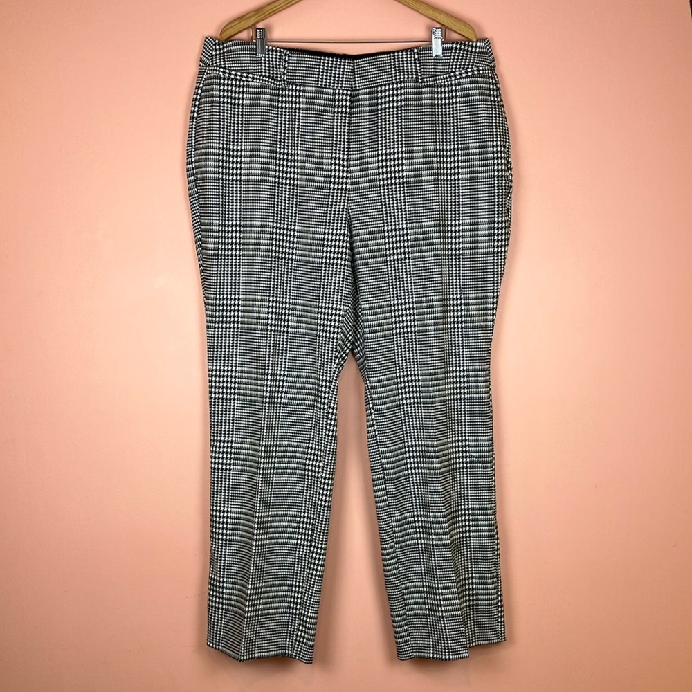 Lane Bryant The Perfect Drape Pants Houndstooth Mid-Rise Straight Leg NWT